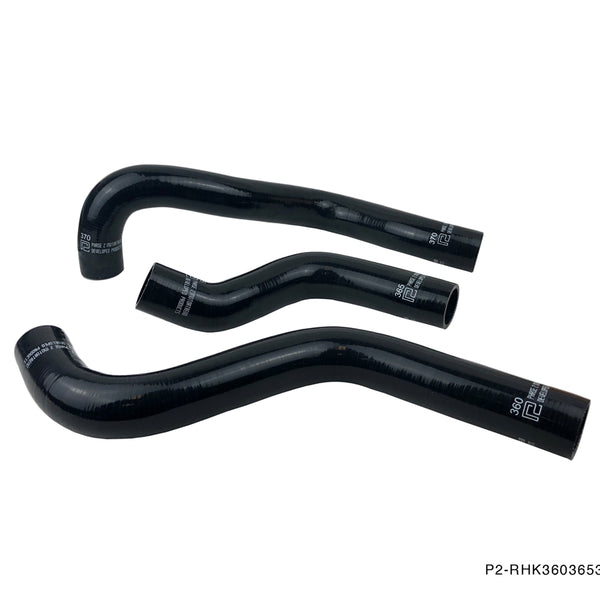 Phase 2 Motortrend (P2M) 3 Ply Silicone Reinforced Radiator Hoses - Black - Mazda RX-8 13B (2004-2008)