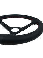 Phase 2 Motortrend (P2M) Competition Steering Wheel - 340mm Deep Corn Suede w/ Red Stitching
