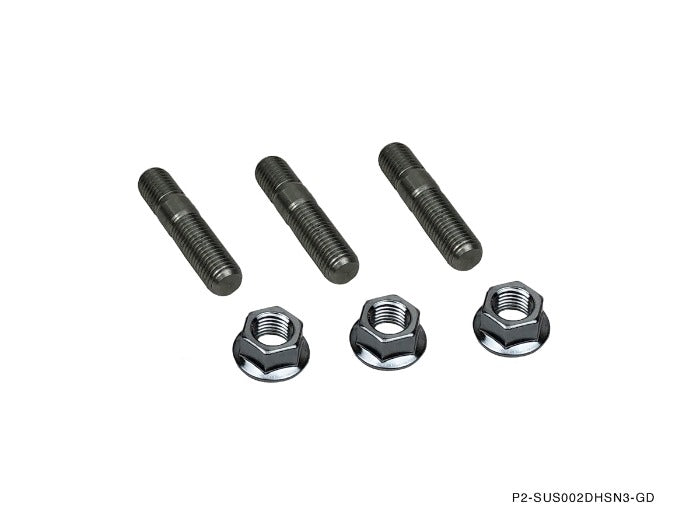 P2M Stainless Double Head Exhaust Stud Nut M10x1.25 3pc Set - P2-SUS002DHSN3-GD