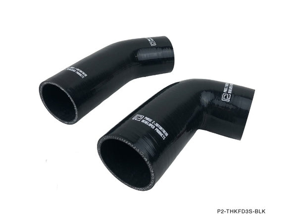 Phase 2 Motortrend (P2M) 4 Ply Silicone Turbo Hose Kit - Black - Mazda RX-7 FD3S (1993-1997)