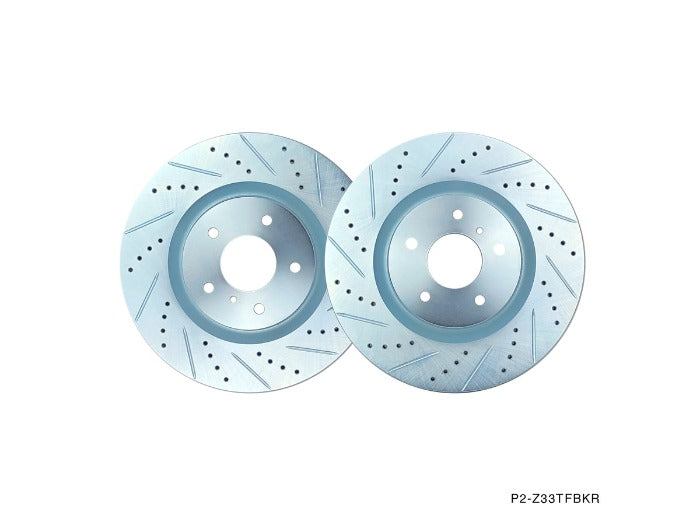 P2M Drilled & Slotted Front Brake Rotors for Brembo - Infiniti G35 (2003-2007) - P2-Z33TFBKR