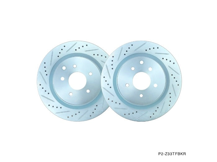 P2M Drilled & Slotted Rear Brake Rotors for Brembo - Nissan 350Z (2003-2008) - P2-Z33TRBKR