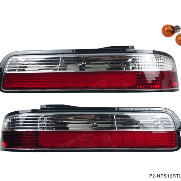 Phase 2 Motortrend (P2M) Crystal Clear Taillights LED - Nissan 240sx S13 Coupe / Convertible (1989-1994)