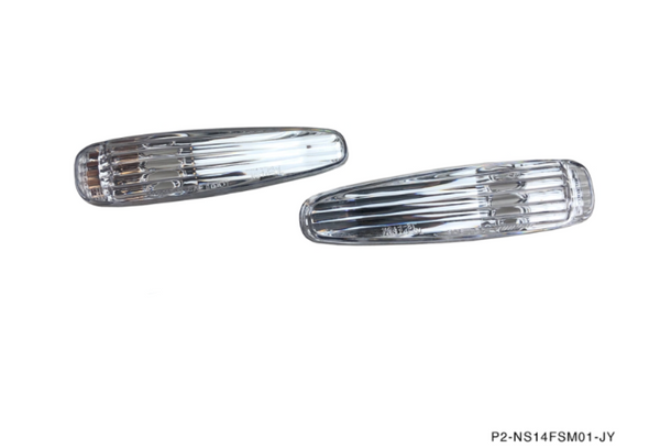 Phase 2 Motortrend (P2M) Clear Front Side Markers Lights - Nissan 240SX S14 (1995-1998)