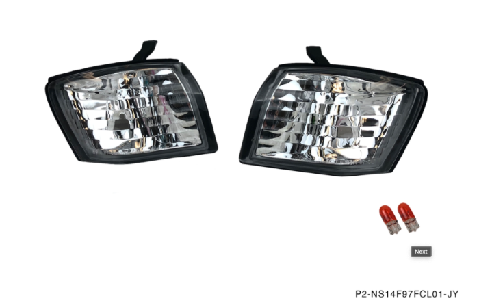 P2M Clear Front Side Corner Lights - Nissan 240SX S14 Kouki (1997-1998) - P2-NS1497FCL01-JY