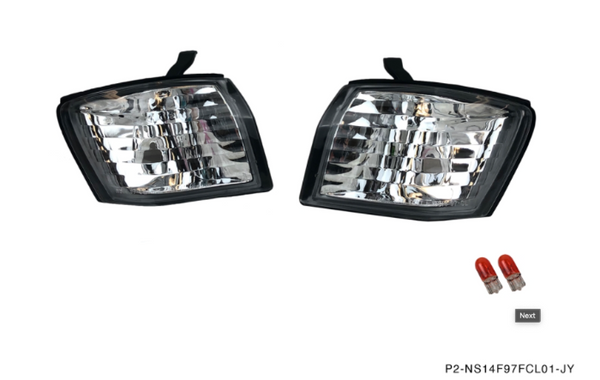 Phase 2 Motortrend (P2M) Clear Front Side Corner Lights - Nissan 240SX S14 Kouki (1997-1998)