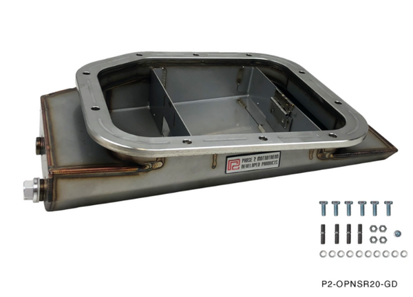 Phase 2 Motortrend (P2M) Oversized Stainless Plate Oil Pan - Nissan Silvia 240sx S13 S14 S15 SR20DET