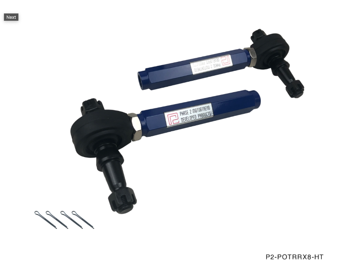 P2M Adjustable Pro Outer Tie Rod Ends - Mazda Miata NC (2006-2015) - P2-POTRRX8-HC-1