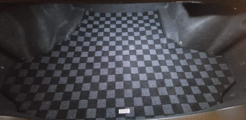 Phase 2 Motortrend (P2M) Checkered Flag Carpet Trunk Mat - Infiniti G35 V35 Sedan (2003-2006)