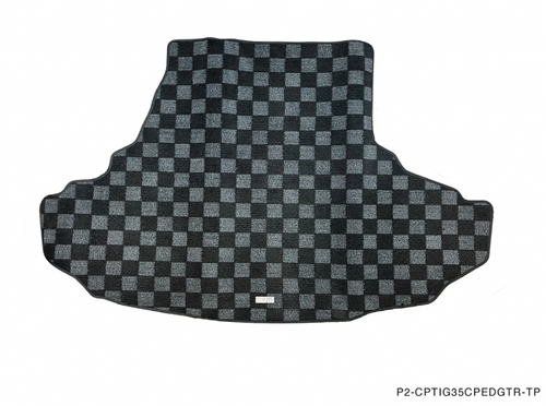 Phase 2 Motortrend (P2M) Checkered Flag Carpet Trunk Mat - Infiniti G35 V35 Sedan (2003-2006)