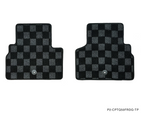 Phase 2 Motortrend (P2M) Front & Rear Checkered Race Carpet Floor Mats (Dark Grey) - Infiniti Q50 Sedan (2013+)