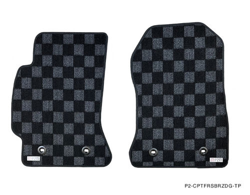 Phase 2 Motortrend (P2M) Checkered Race Carpet Floor Mats - Subaru BRZ (2013-2021)