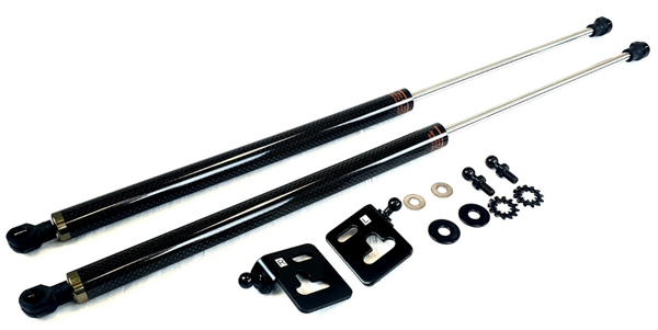Phase 2 Motortrend (P2M) Carbon Fiber Series Engine Hood Bonnet Dampers Set - Subaru Impreza GC8 (1997-2000)