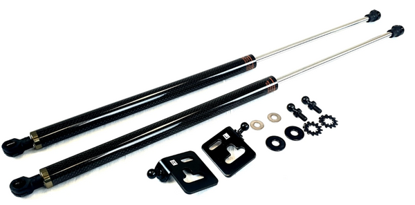 Phase 2 Motortrend (P2M) Carbon Fiber Series Engine Hood Bonnet Dampers Set - Subaru WRX / STI GDA GDB (2002-2007)