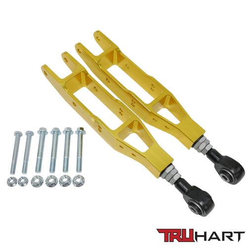 TruHart Adjustable Rear Lower Control Arms Set - Gold - Subaru WRX & STi (2008+)