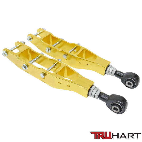 TruHart Adjustable Rear Lower Control Arms Set - Gold - Subaru WRX & STi (2008+)