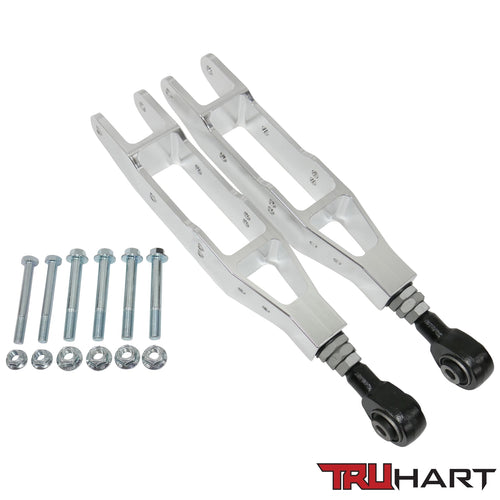 TruHart Adjustable Rear Lower Control Arms Set - Polished - Subaru WRX & STi (2008+)