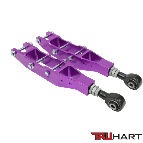 TruHart Adjustable Rear Lower Control Arms Set - Purple - Subaru WRX & STi (2008+)