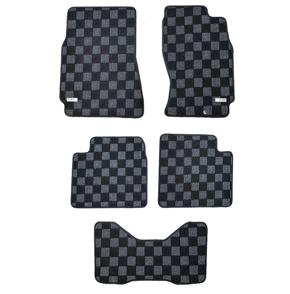Phase 2 Motortrend (P2M) Front & Rear Checkered Flag Race Carpet Floor Mats - Nissan R33 Skyline GT-R