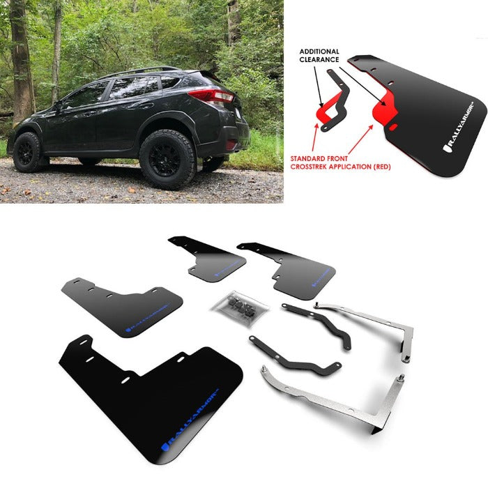 Rally Armor Black w/ Blue Logo Mud Flaps for Subaru XV Crosstrek & Lifted Models (2018-2021)