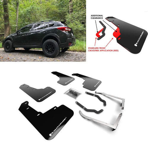 Rally Armor Black w/ White Logo Mud Flaps for Subaru XV Crosstrek & Lifted Models (2018-2021)