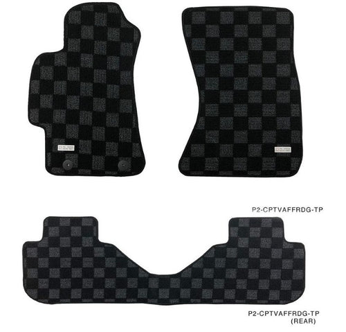 Phase 2 Motortrend (P2M) Front & Rear Checkered Carpet Floor Mats - Subaru WRX & STI VAF (2015-2021)