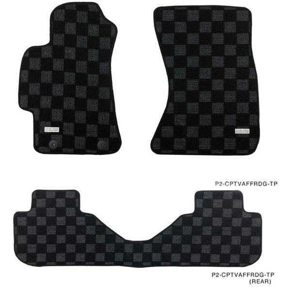 Phase 2 Motortrend (P2M) Front & Rear Checkered Carpet Floor Mats - Subaru WRX & STI VAF (2015-2021)