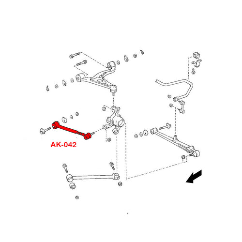 GSP Godspeed Project - Lexus SC300 (Z30) 1992-00 Adjustable Rear Toe Arms With Ball Joints