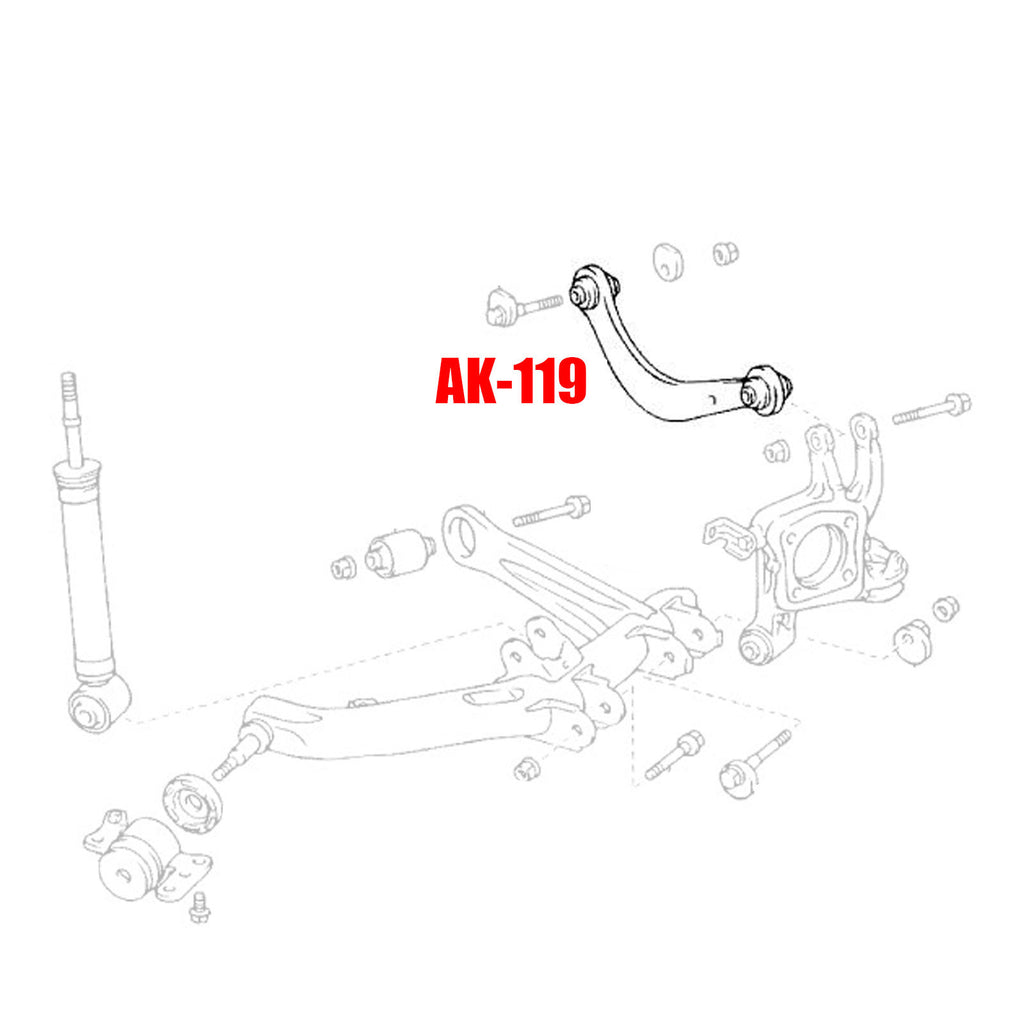 GSP Godspeed Project - TOYOTA MATRIX AWD (ZZE134) 2003-06 Adjustable Rear Camber Arms With Spherical Bearings
