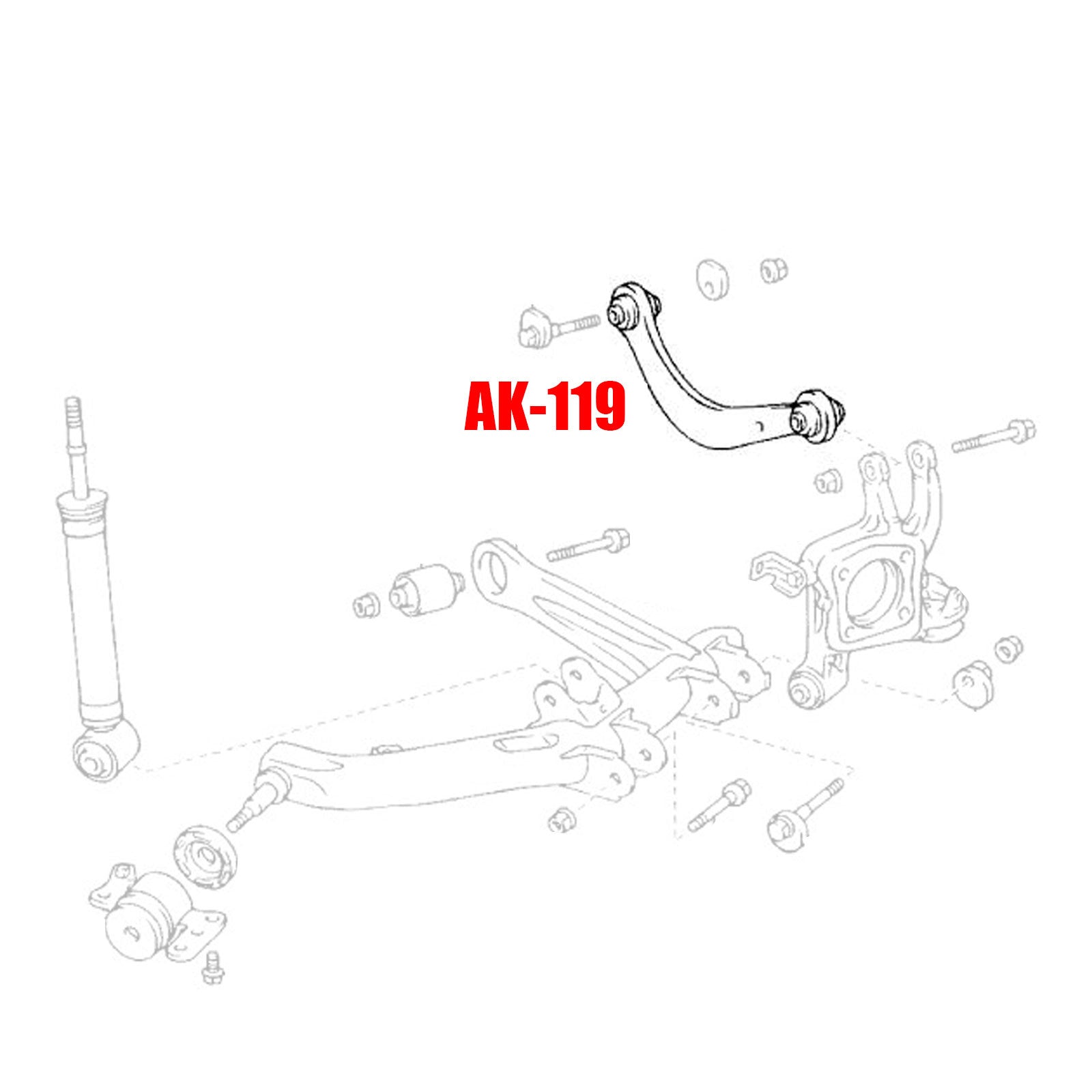GSP Godspeed Project - TOYOTA MATRIX AWD (ZZE134) 2003-06 Adjustable Rear Camber Arms With Spherical Bearings