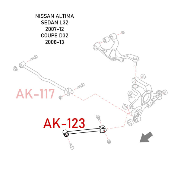 GSP Godspeed Project - Nissan Altima (L32) 2007-12 Adjustable Rear Trailing Arms