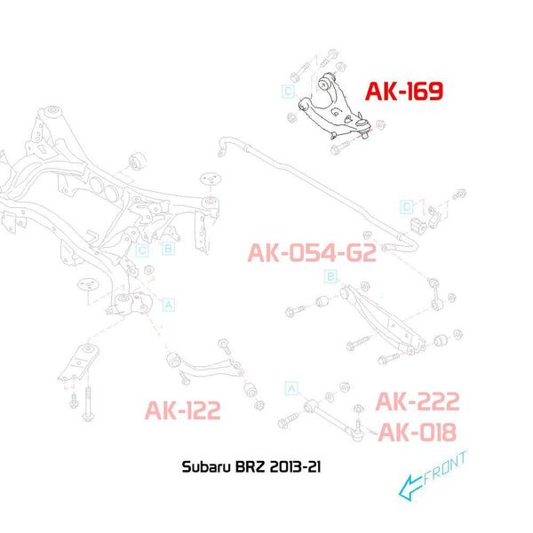 GSP Godspeed Project - Subaru Impreza 2012-22 Adjustable Rear Upper Camber Control Arms With Spherical Bearings