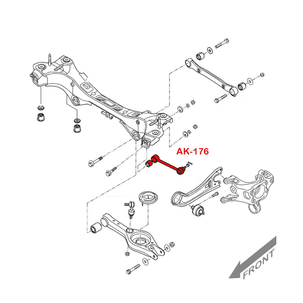 GSP Godspeed Project - Hyundai Azera 2011-16 Adjustable Rear Toe Arms With Spherical Bearings, Ball Joints