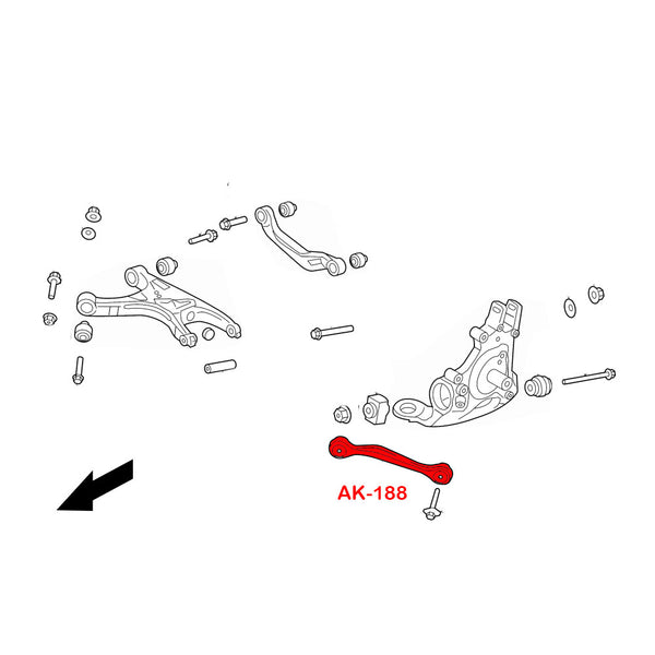 GSP Godspeed Project - Audi A4 2009-15/A4 Quattro 2010-15 Adjustable Rear Toe Arms With Spherical Bearings