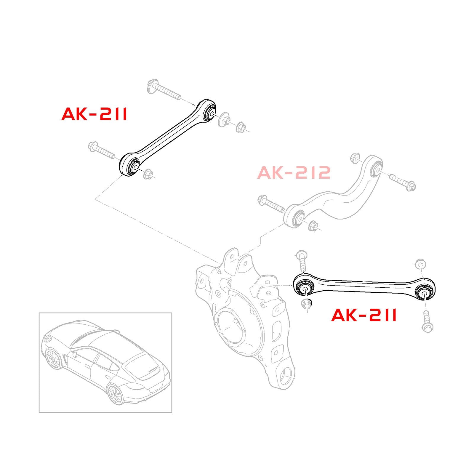 GSP Godspeed Project - BMW 1-Series (E82/E88) 2007-13 Adjustable Front Lower Camber Arms With Spherical Bearings