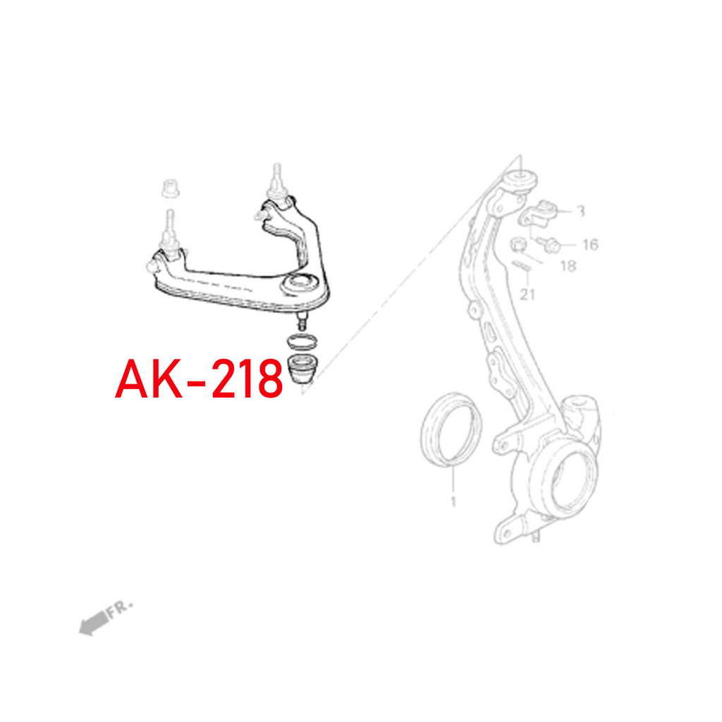 GodSpeed Project (GSP) Front Upper Camber Control Arms FUCA Set - Honda Prelude (BA8-9/BB1-4) 1992-96