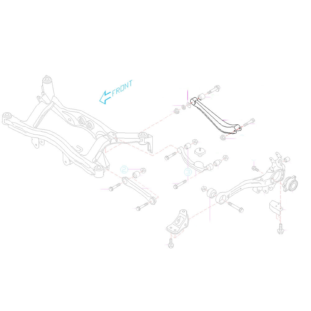 GSP Godspeed Project - Subaru Legacy (BE/BH) 2000-03 Adjustable Rear Lateral Arms