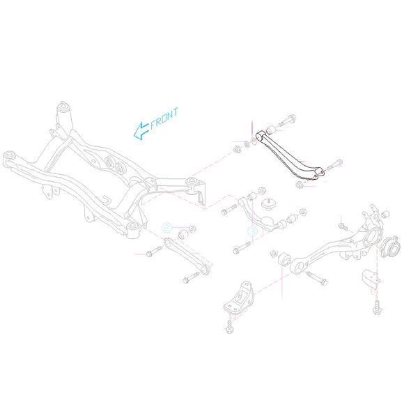 GSP Godspeed Project - Subaru Legacy (BE/BH) 2000-03 Adjustable Rear Lateral Arms