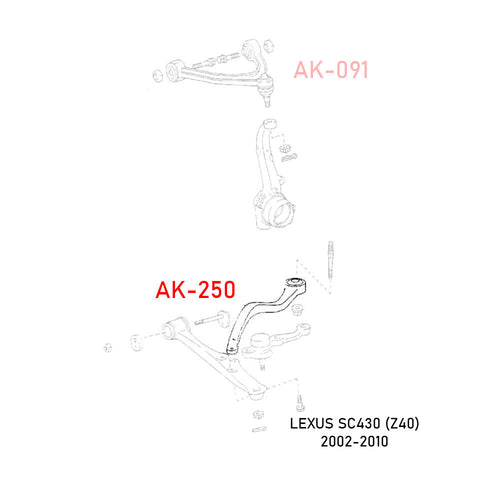 GSP Godspeed Project - LEXUS GS300 / GS400 / GS430 (JZS160) 1998-05 Adjustable Front Tension Rods Arms With Spherical Bearings, Ball Joints