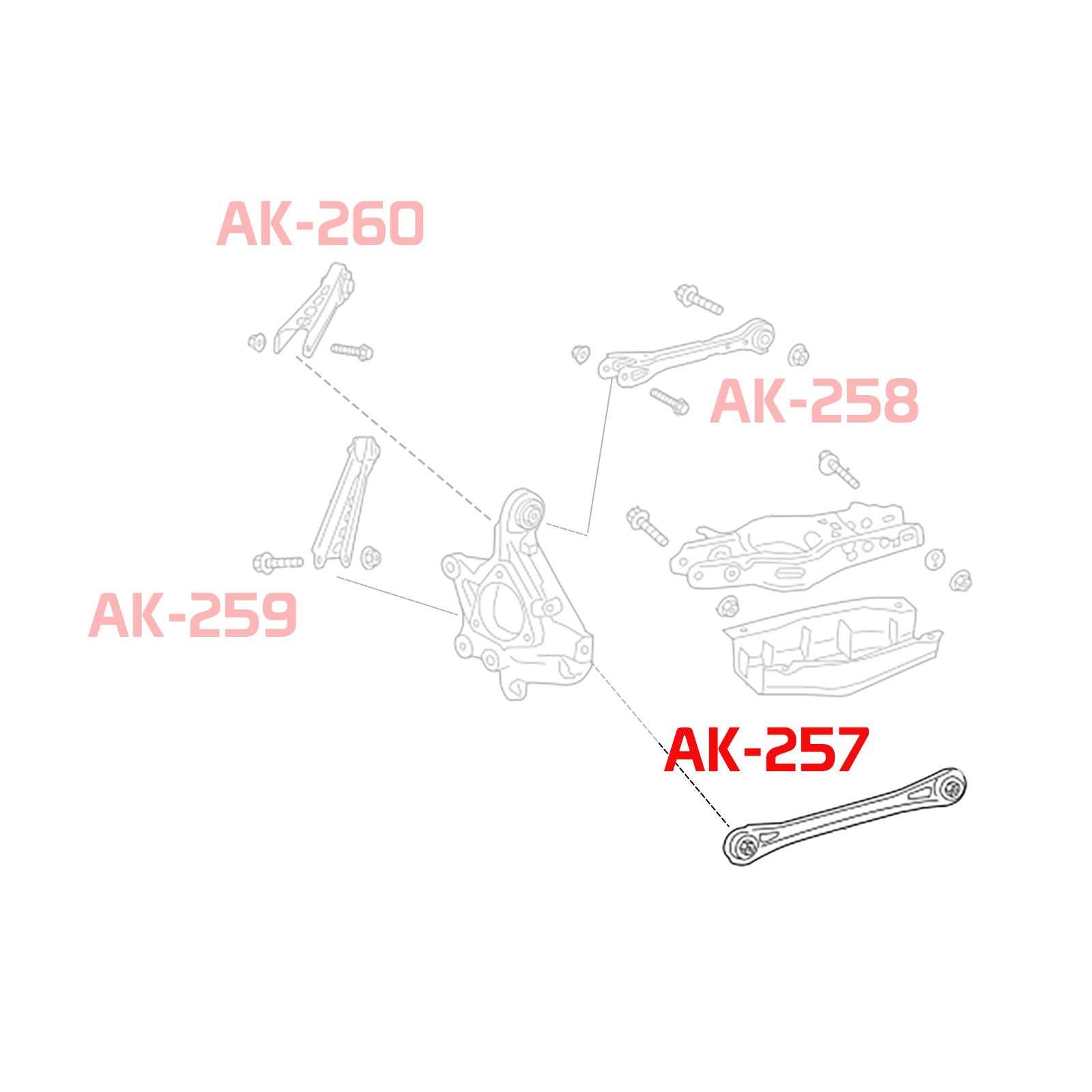 GSP Godspeed Project - Cadillac ATS 2013-19 Adjustable Rear Trailing Arms With Spherical Bearings