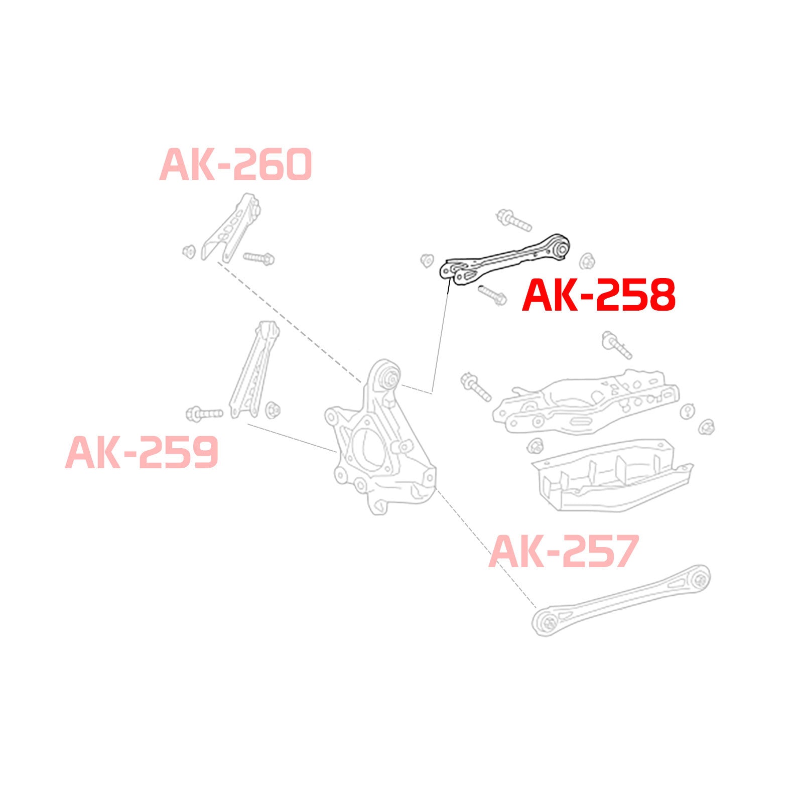 GSP Godspeed Project - Cadillac CTS 2014-19 Adjustable Rear Camber Arms With Spherical Bearings