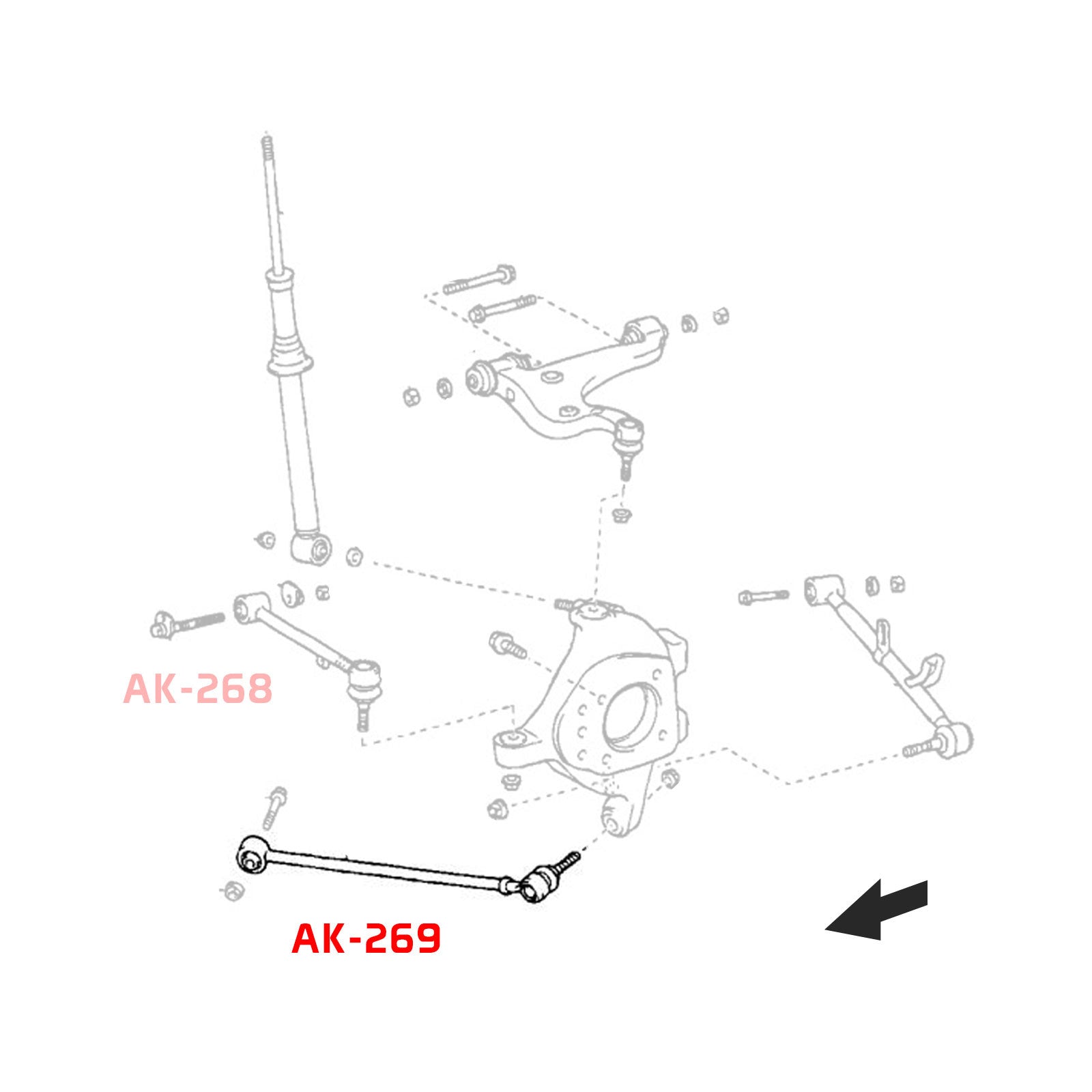 GSP GodSpeed Project - Lexus XF30 UCF30 LS430 2001-06 Adjustable Rear Traction Rods Arms