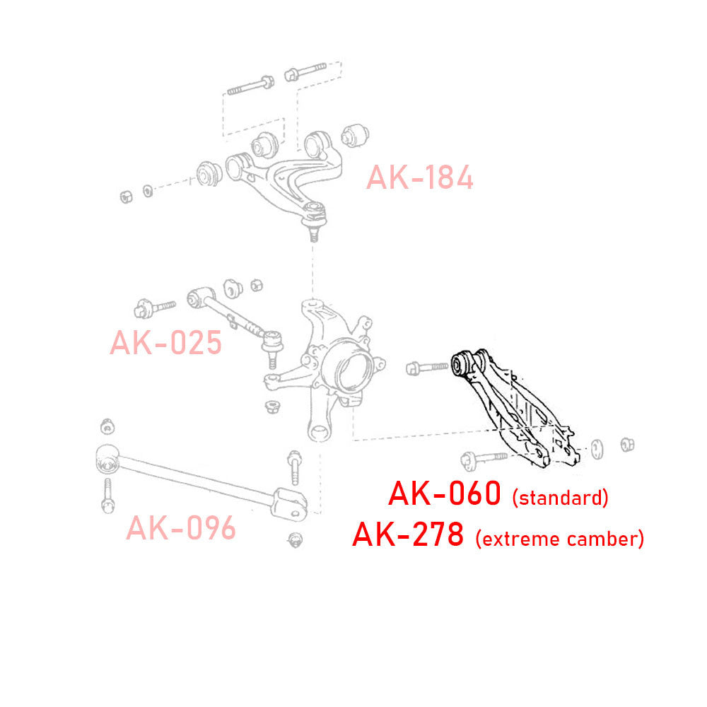 GSP Godspeed Project - Lexus GS300/GS400/GS430 (S160) 1998-05 Extreme Rear Lower Camber Control Arms