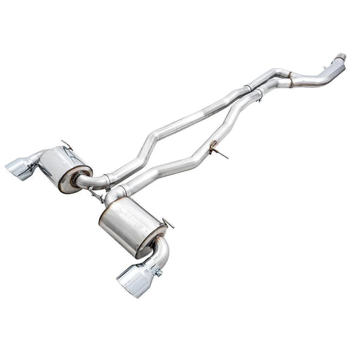 AWE Non-Resonated Touring Edition Cat-Back Exhaust System - 5in Chrome Silver Tips - Toyota GR Supra A90 (2020+)