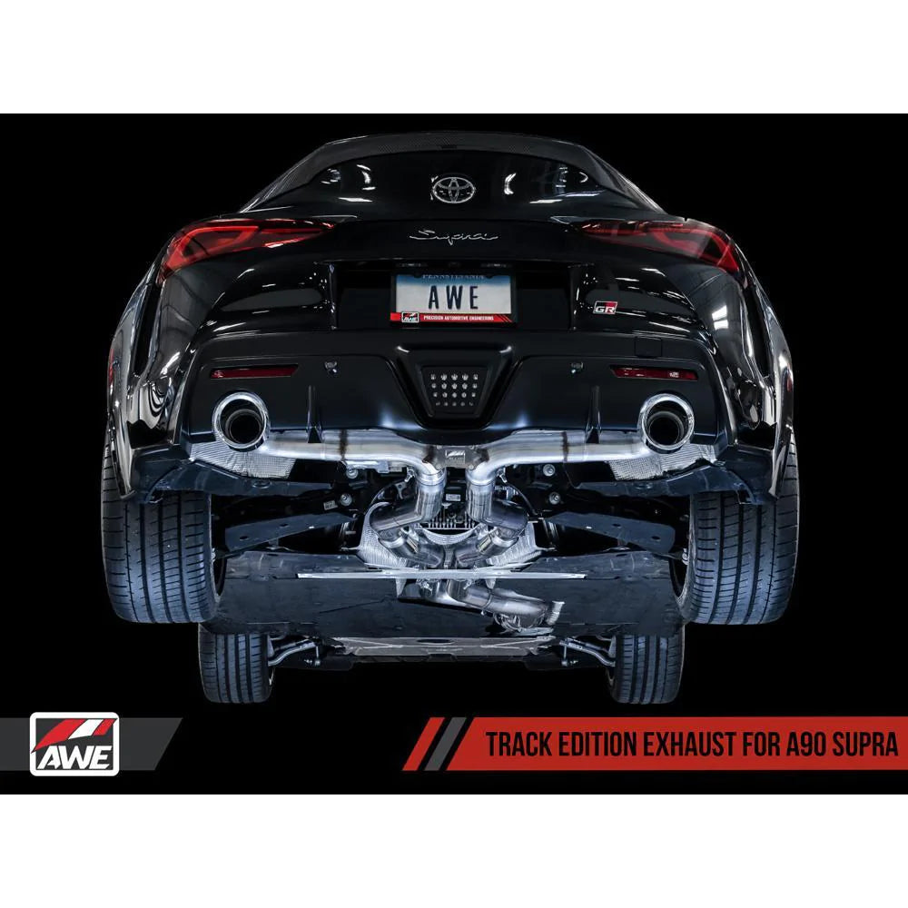 AWE Tuning Track Edition Cat-Back Exhaust System - 5in Chrome Silver Tips - Toyota GR Supra A90 (2020+)