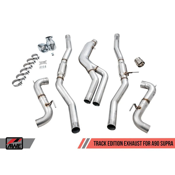 AWE Tuning Track Edition Cat-Back Exhaust System - 5in Chrome Silver Tips - Toyota GR Supra A90 (2020+)