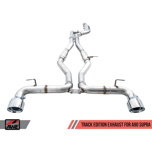 AWE Tuning Track Edition Cat-Back Exhaust System - 5in Chrome Silver Tips - Toyota GR Supra A90 (2020+)