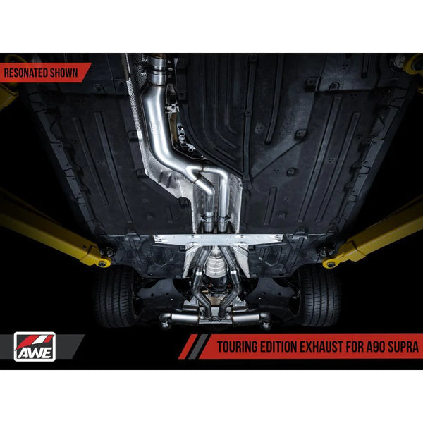 AWE Non-Resonated Touring Edition Cat-Back Exhaust System - 5in Diamond Black Tips - Toyota GR Supra A90 (2020+)