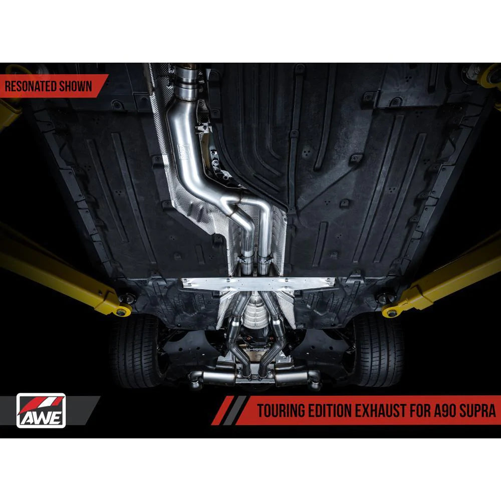 AWE Non-Resonated Touring Edition Cat-Back Exhaust System - 5in Chrome Silver Tips - Toyota GR Supra A90 (2020+)
