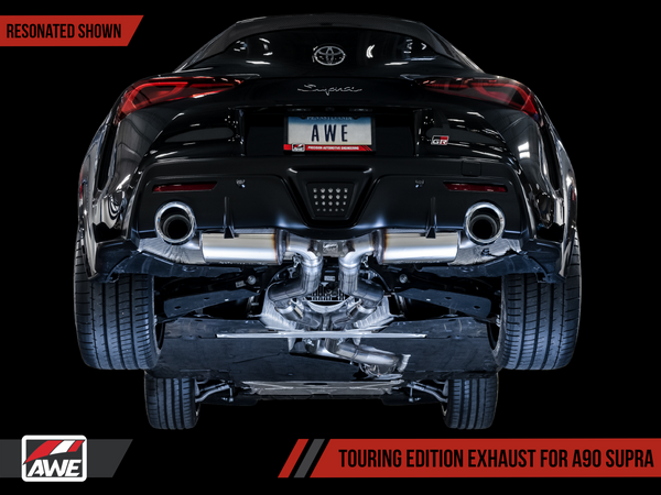 AWE Resonated Touring Edition Cat-Back Exhaust System - 5in Chrome Silver Tips - Toyota GR Supra A90 (2020+)